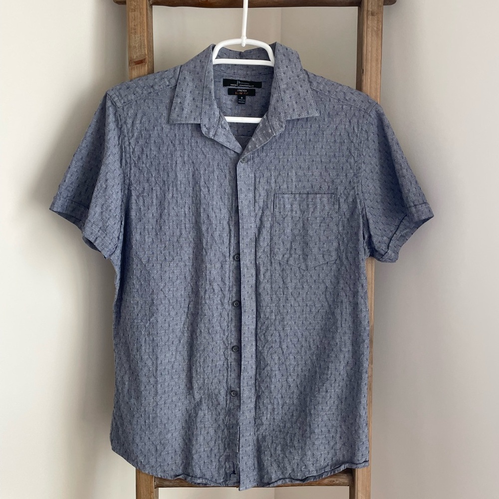 Marc Anthony Blue Casual Button Down Shirt